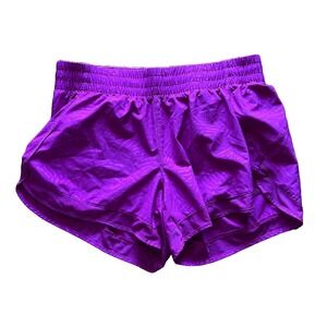 Athleta Mesh Racer Run Short M Purple‎ Print 4"